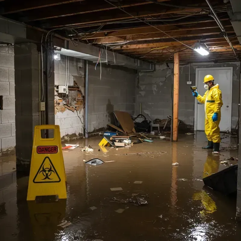 Flooded Basement Electrical Hazard in Midway City, CA Property